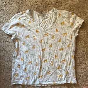 Loft vintage soft leopard print vneck tee.
